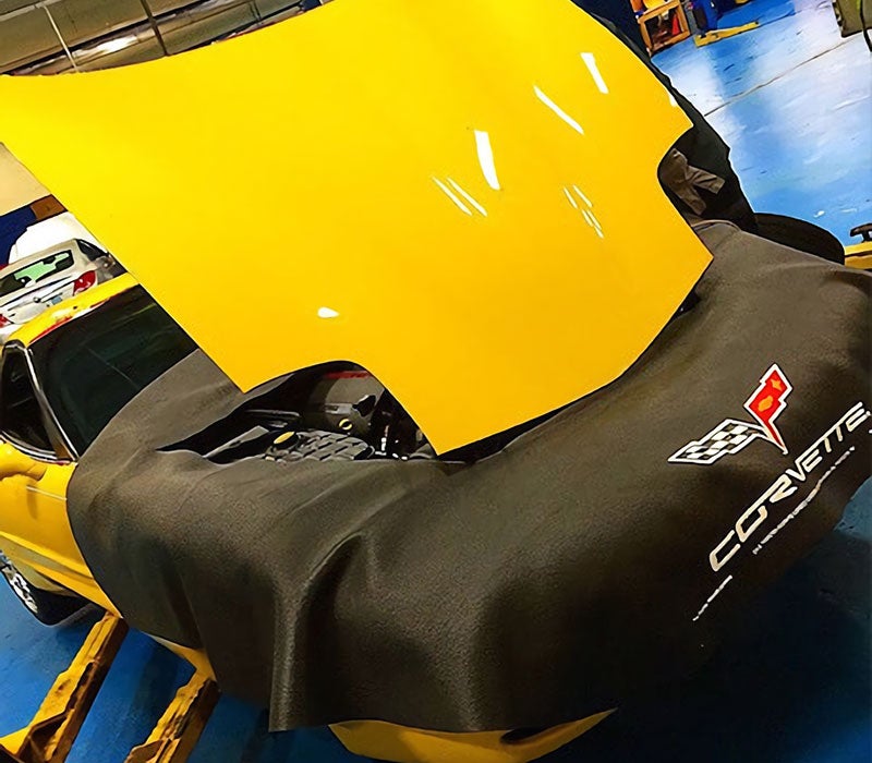 Corvette Engine Being Serviced